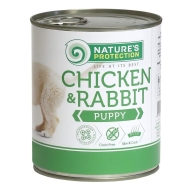 Вологий корм для цуценят всіх порід з курятиною та кролятиною Nature&#039;s Protection Puppy chicken &amp; rabbit 400г