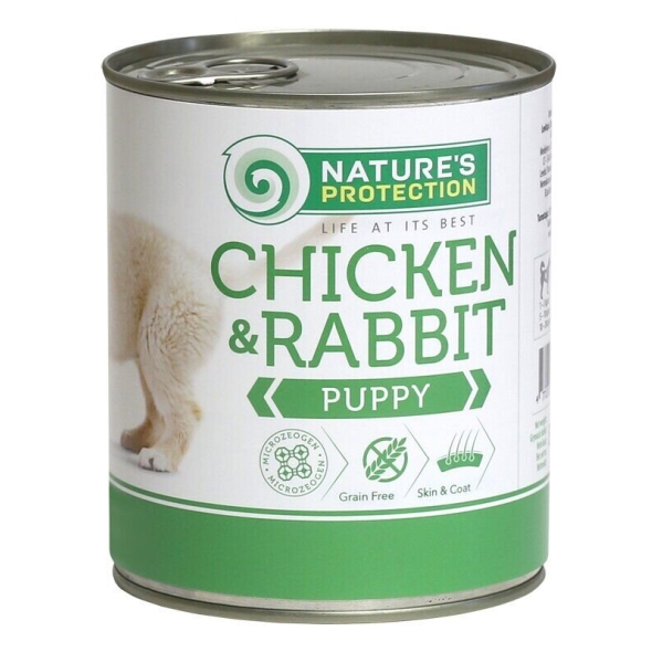 Вологий корм для цуценят всіх порід з курятиною та кролятиною Nature&#039;s Protection Puppy chicken &amp; rabbit 400г