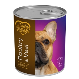 Вологий корм для дорослих собак з м&#039;ясом птиці і телятиною Lovely Hunter Adult Poultry and Veal 800 г
