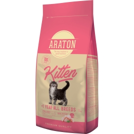 Повнораціонний сухий корм для кошенят ARATON Kitten 15кг