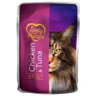 Вологий корм для дорослих котів з курятиною і тунцем Lovely Hunter Adult with Chicken and Tuna 85 г