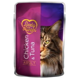 Вологий корм для дорослих котів з курятиною і тунцем Lovely Hunter Adult with Chicken and Tuna 85 г