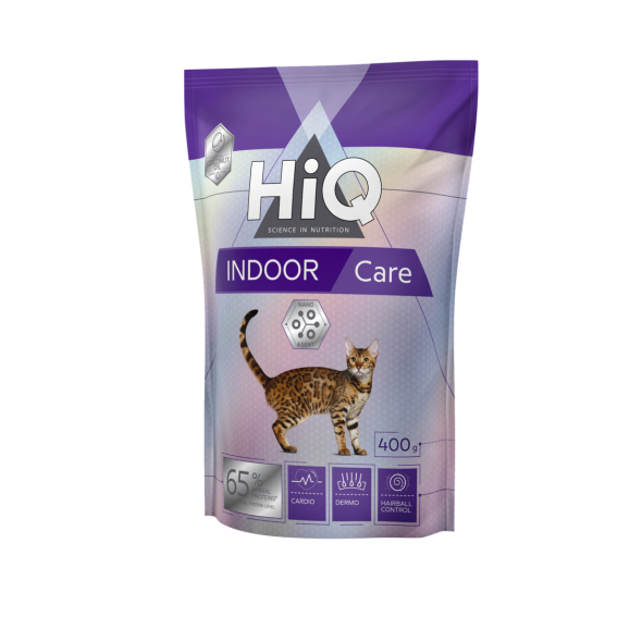 Сухий корм для дорослих хатніх кішок HiQ Indoor care 400 г