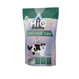 HiQ LongHair Care Сухой корм для взрослых длинношерстных кошек, 400 г