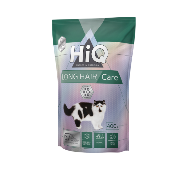 Сухой корм для взрослых длинношерстных кошек HiQ LongHair care 400g ...