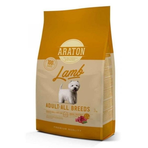 Повнораціонний сухий корм для дорослих собак з ягнятиною ARATON LAMB Adult All Breeds 3кг
