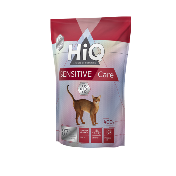Сухий корм для дорослих котів з чутливим травленням HiQ Sensitive care 400g
