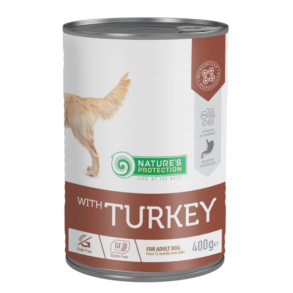Вологий корм для дорослих собак з індичкою Nature&#039;s Protection Nature’s Protection with Turkey 400 г