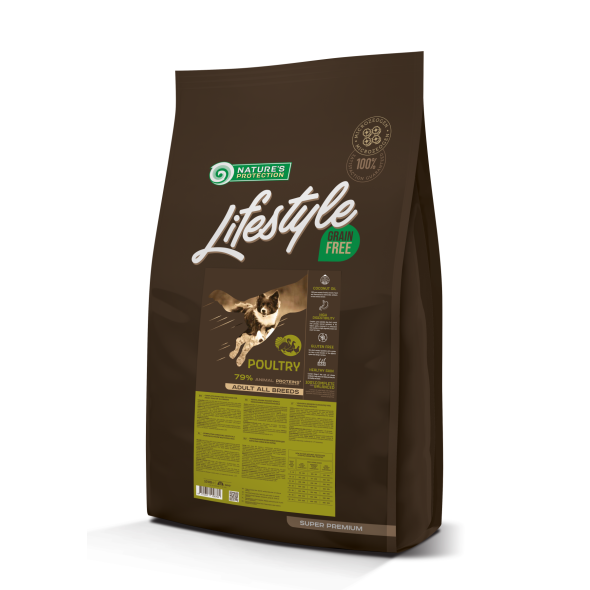 Сухий беззерновий корм для собак всіх порід з птицею Nature&#039;s Protection Lifestyle 10 кг