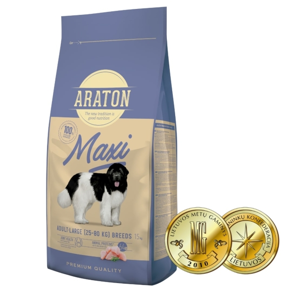 Повнораціонний сухий корм для дорослих собак великих порід ARATON MAXI Adult 15кг