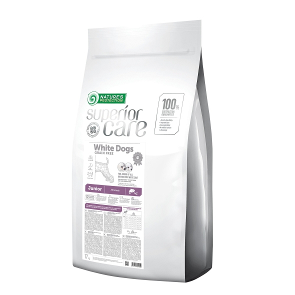 Сухой беззерновой корм для юниоров всех пород с лососем Nature&#039;s Protection Superior Care 17 кг