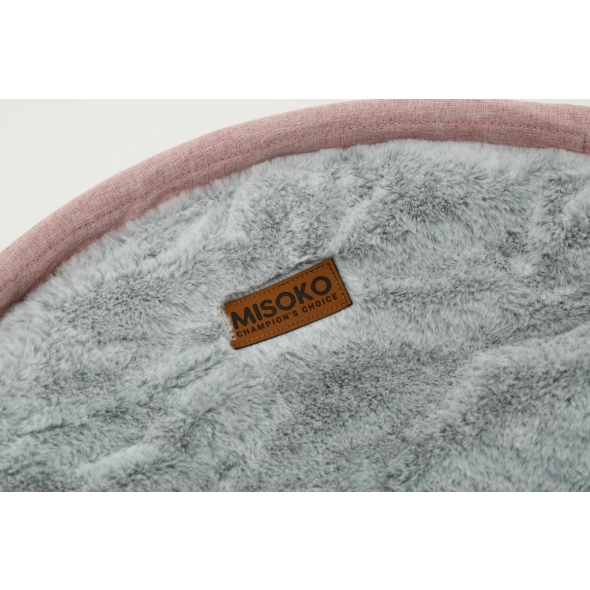 Складаний лежак для домашніх тварин MISOKO Pet bed round plush, 45x45x22 cm, pink - 1
