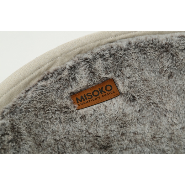Складаний лежак для домашніх тварин MISOKO Pet bed round plush, 45x45x22 cm, dark brown coat - 1