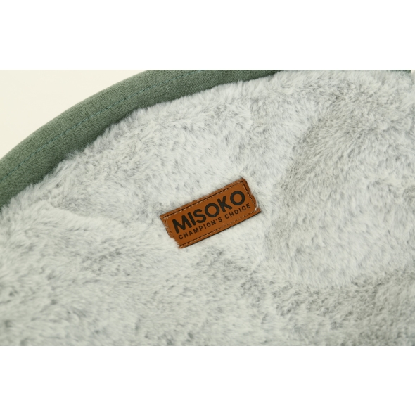 Складаний лежак для домашніх тварин MISOKO Pet bed round plush, 45x45x22 cm, light green - 1