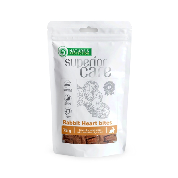 Лакомство для собак сердце кролика кусочками c курицей, Nature&#039;s Protection Superior Care Snacks For Dogs Rabbit Heart Bites 75г