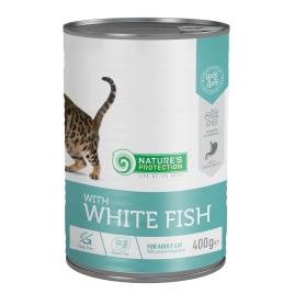 Вологий корм для дорослих котів з білою рибою Nature&#039;s Protection with White Fish 400 г