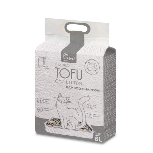 Наповнювач для котячих туалетів Velvet Paw TOFU з бамбуковим вугіллям, 6л/2,6 кг