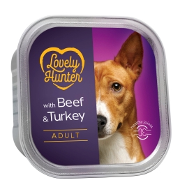 Вологий корм для дорослих собак з яловичиною та індичатиною Lovely Hunter Adult Beef and Turkey 150 г