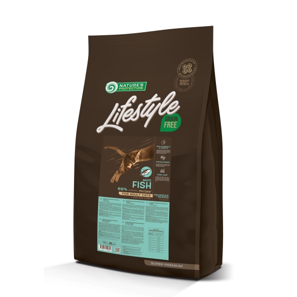 Сухий беззерновий корм для котів з білою рибою Nature&#039;s Protection Lifestyle 7 кг