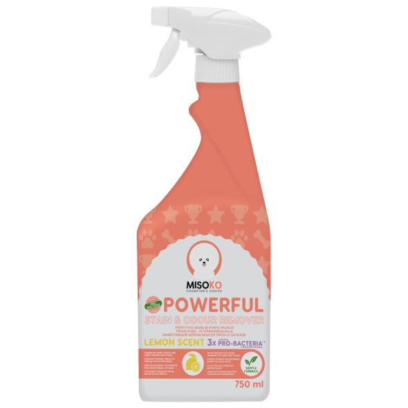 Зоогігієнічний засіб для видалення запахів і плям MISOKO dog stain and odour remover with scent of lemon, 750 ml