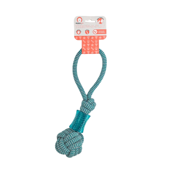 Іграшка для собак MISOKO&amp;CO Жувальна мотузка, light blue, 38 cm - 1