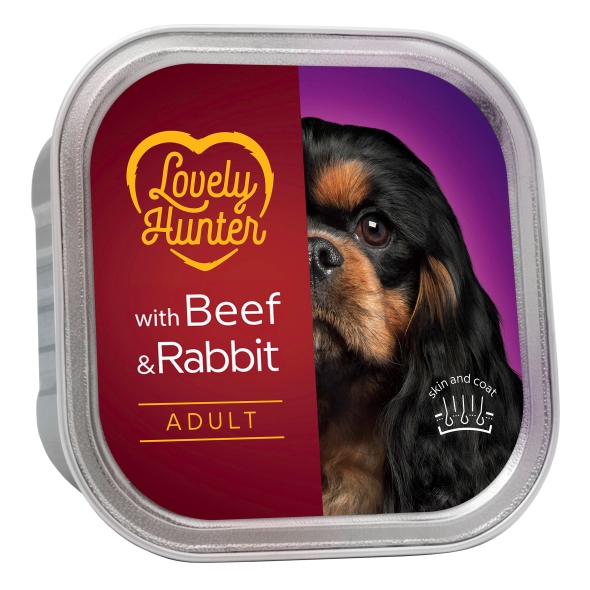 Вологий корм для дорослих собак з яловичиною та кролятиною Lovely Hunter Adult Beef and Rabbit 150 г