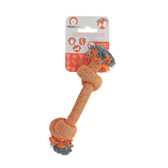 Іграшка для собак MISOKO&amp;CO Мотузка з вузлами, orange, 17 cm - 1