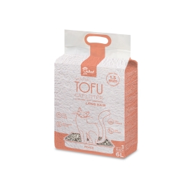 Наполнитель туалетов для длинношерстных котов Velvet Paw TOFU с экстрактом персика, 6л/2,6 кг
