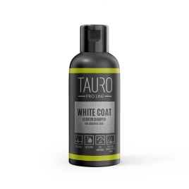 Шампунь з кератином для собак та кішок із білою шерстю Tauro Pro Line White Coat Keratin Shampoo 50 мл