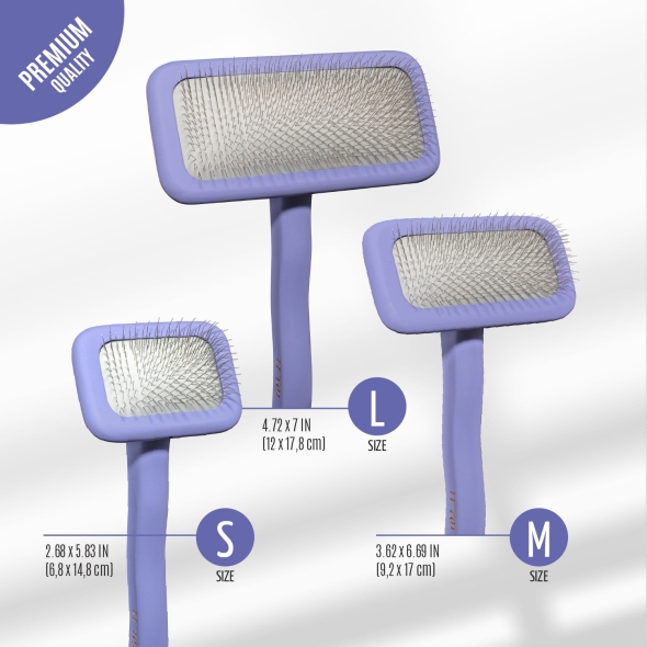 Щітка дерев&#039;яна прямокутна Tauro Pro Line, зубці 11 мм, purple, S - 3