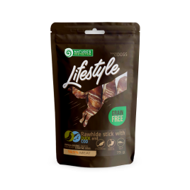 Ласощі для собак, роли з качки і тріски, Nature&#039;s Protection Lifestyle Snack For Dogs Rawhide Sticks With Duck And Cod Rolls 75г