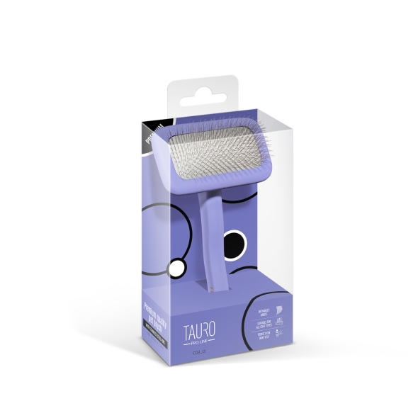 Щітка дерев&#039;яна прямокутна Tauro Pro Line, зубці 11 мм, purple, M - 5