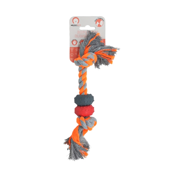 Іграшка для собак MISOKO&amp;CO Мотузка з кільцями, orange, 30.5 cm - 1