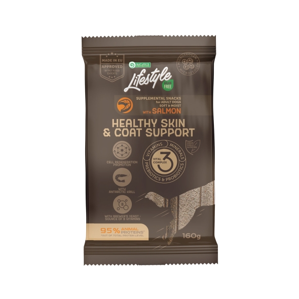 Беззернові ласощі з лососем для собак всіх порід Nature&#039;s Protection Lifestyle Grain Free Salmon Healthy Skin &amp; Coat Support, 160г