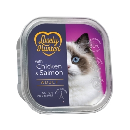 Вологий корм для дорослих котів з курятиною і лососем Lovely Hunter Adult with Chicken and Salmon 85 г