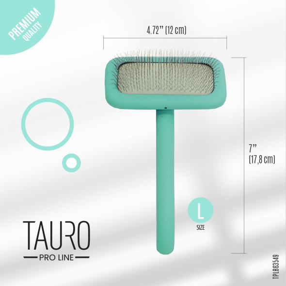 Щітка дерев&#039;яна прямокутна Tauro Pro Line, зубці 11 мм, mint, L - 2
