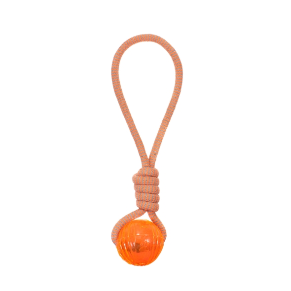 Іграшка для собак MISOKO&amp;CO Мотузка з м&#039;ячем, orange, 43 cm
