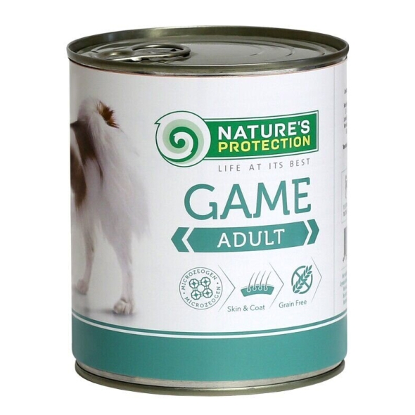 Вологий корм для дорослих собак всіх порід з дичиною Nature&#039;s Protection Adult Game 400г