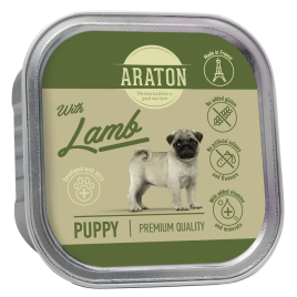 Вологий корм для цуценят з ягнятиною ARATON Puppy with Lamb, 150 г