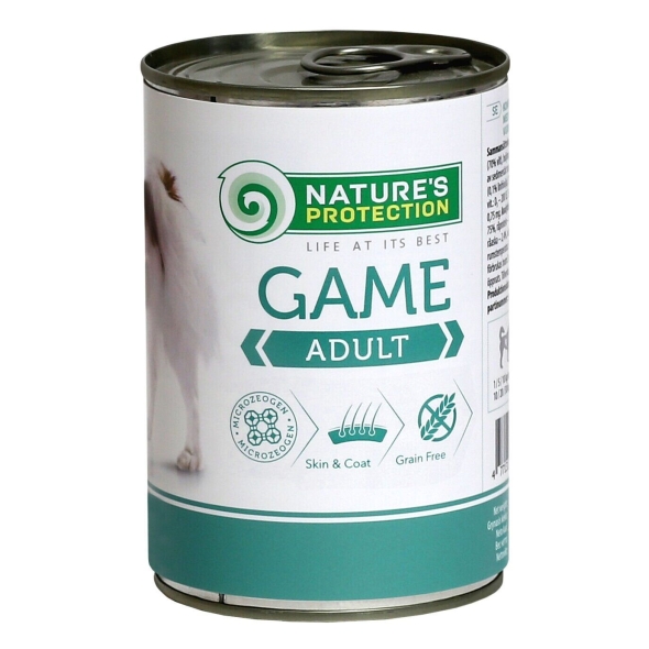 Вологий корм для дорослих собак всіх порід з дичиною Nature&#039;s Protection Adult Game 800г