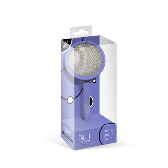 Щітка дерев&#039;яна кругла Tauro Pro Line, зубці 11 мм, purple, M - 5