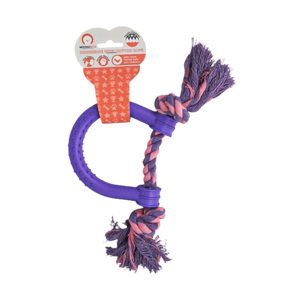 Іграшка для собак MISOKO&amp;CO Підкова з мотузкою, purple, 30х15 cm - 1