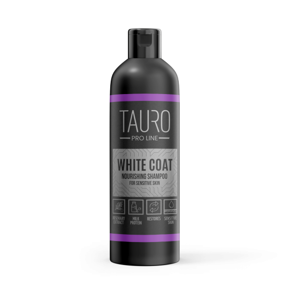 Питательный шампунь для собак и кошек с белой шерстью Tauro Pro Line White Coat Nourishing Shampoo 250 мл