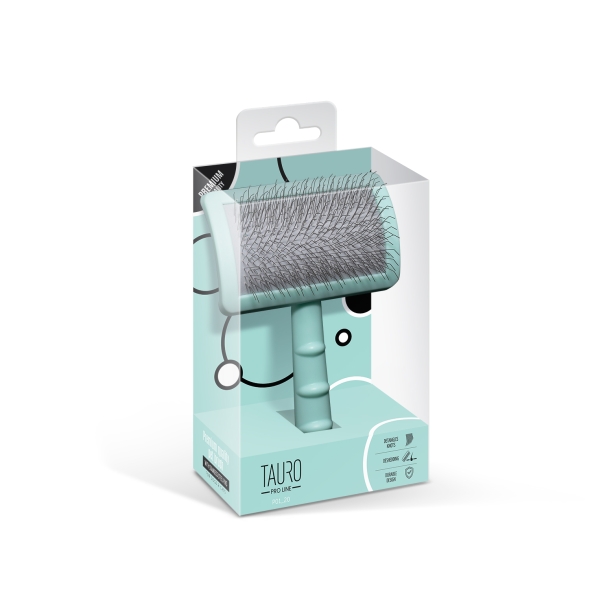Tauro Pro Line Щетка пластиковая, зубчики 20 мм, тонкие, мятные, 6,5 х 10,5 см. - 4