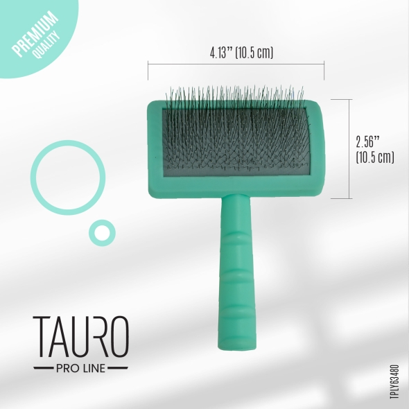 Tauro Pro Line Щетка пластиковая, зубчики 20 мм, тонкие, мятные, 6,5 х 10,5 см. - 2
