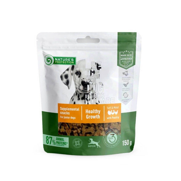 Ласощі для юніорів з м&#039;ясом птиці Nature&#039;s Protection Poultry Healthy Growth, 150г