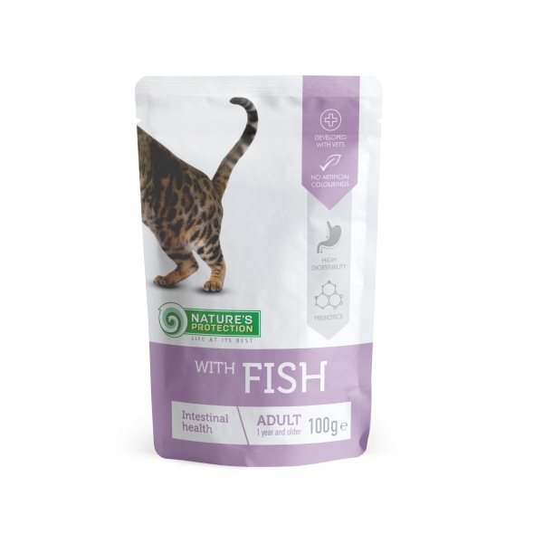 Вологий корм для дорослих котів з чутливим травленням з рибою Nature&#039;s Protection Intestinal health with Fish 100 г