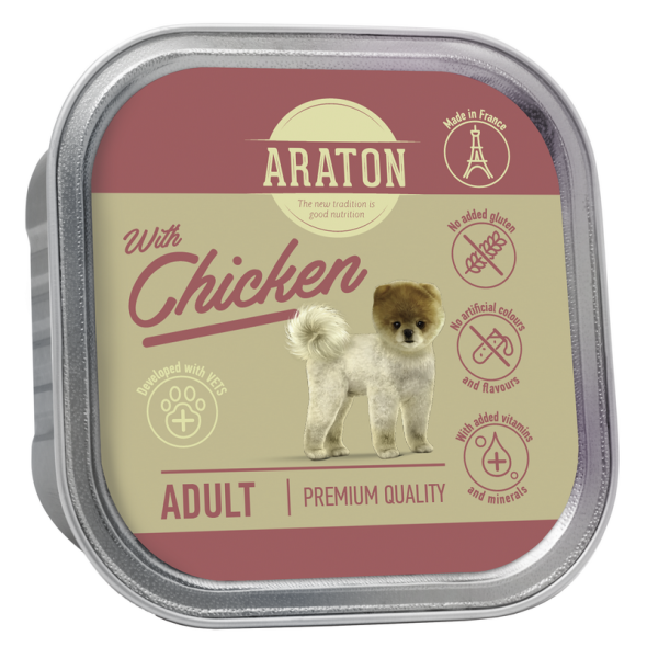 Вологий корм для дорослих собак з куркою ARATON Adult with chicken, 150 г