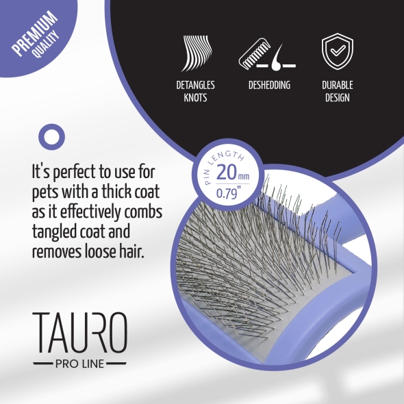 Щітка TAURO PRO LINE, пластикова, зубчики 20 мм, тонкі, фіолетова - 3