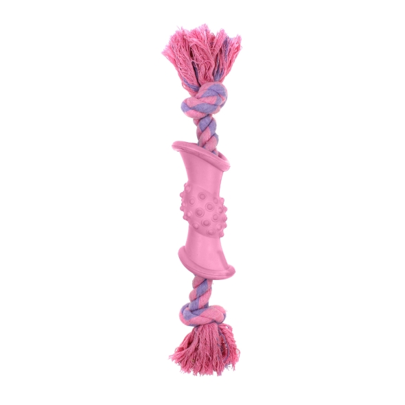 Іграшка для собак MISOKO&amp;CO Шипи з мотузкою, pink, 38 cm